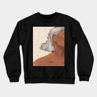 Golden Boob Earrings White Crewneck Sweatshirt